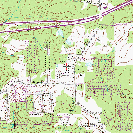 Topographic Map of Cowan Mill Estates, GA