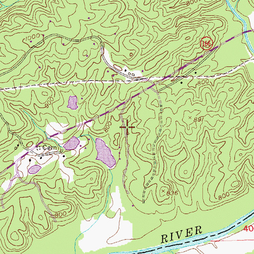 Topographic Map of Creek Indian, GA