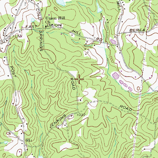 Topographic Map of Daniell Mill Estates, GA