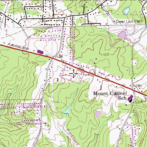 Topographic Map of Daniel Subdivision, GA