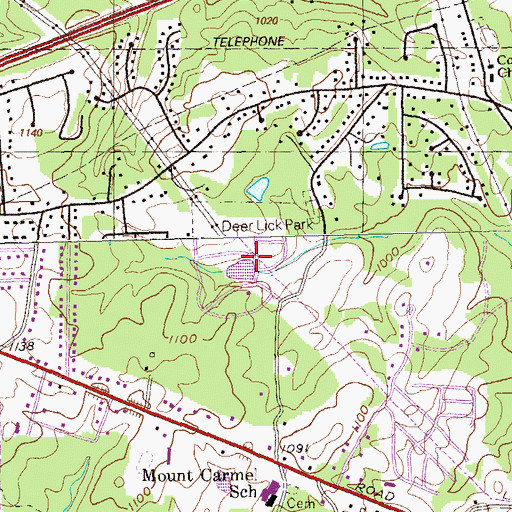 Topographic Map of Deer Lick Park, GA