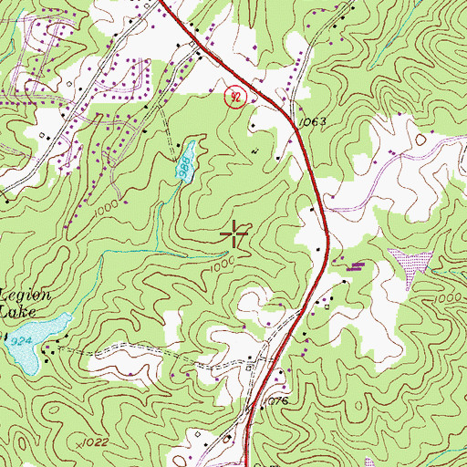 Topographic Map of Del Ridge, GA