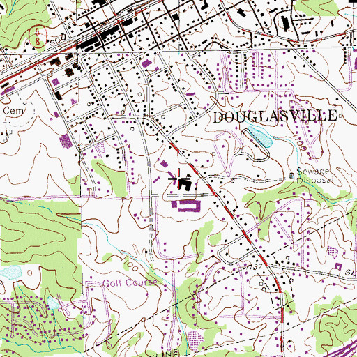 Topographic Map of Douglas County High School, GA