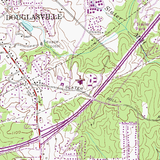 Topographic Map of Wellstar Douglas Hospital, GA