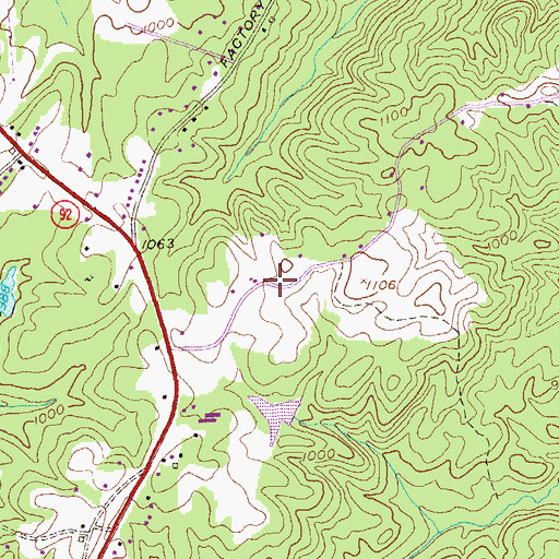 Topographic Map of Factory Shoals Elementary School, GA