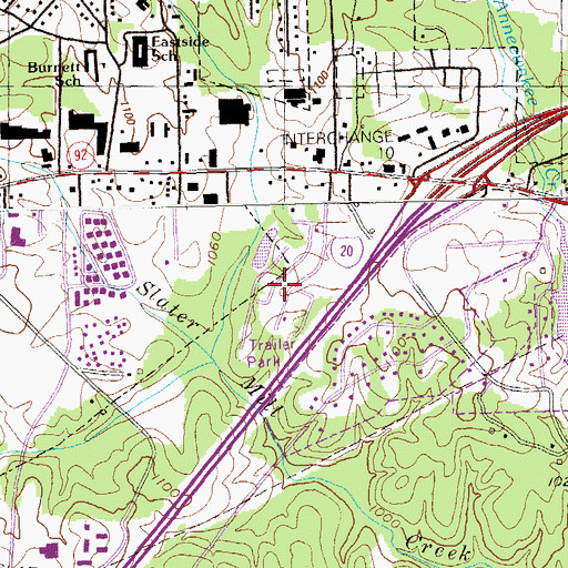 Topographic Map of Flagview Mobile Home Park, GA