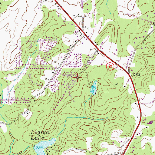 Topographic Map of Flowers Estates, GA