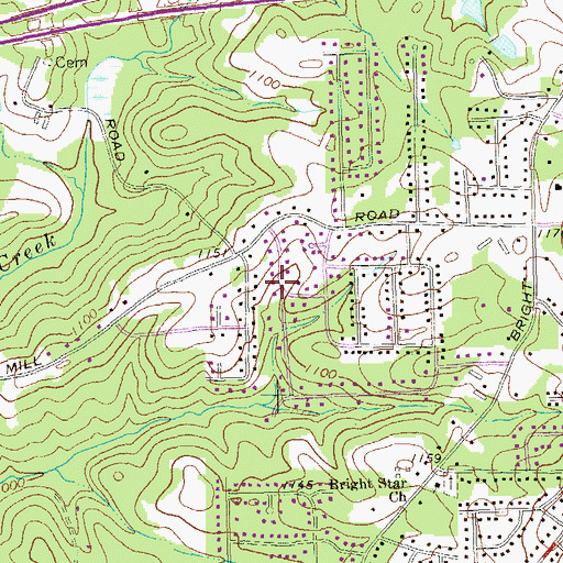 Topographic Map of Gregory Heights, GA