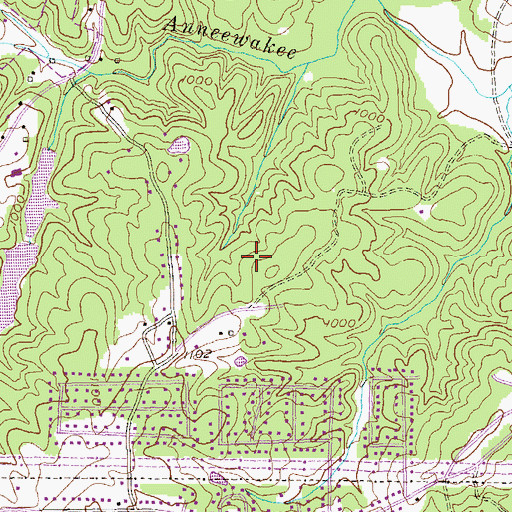 Topographic Map of Ivey Estates, GA