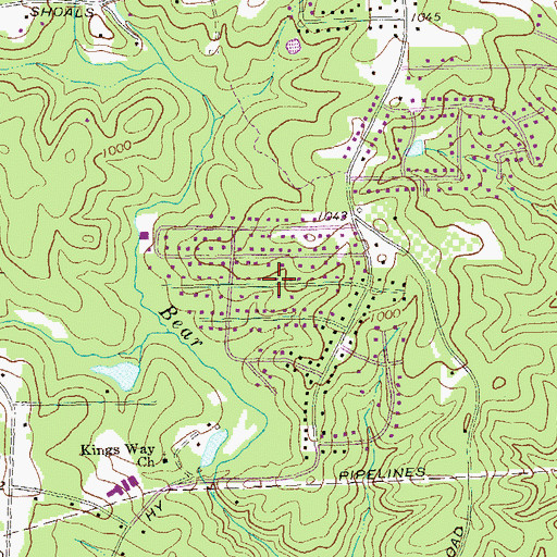 Topographic Map of Kings Point, GA