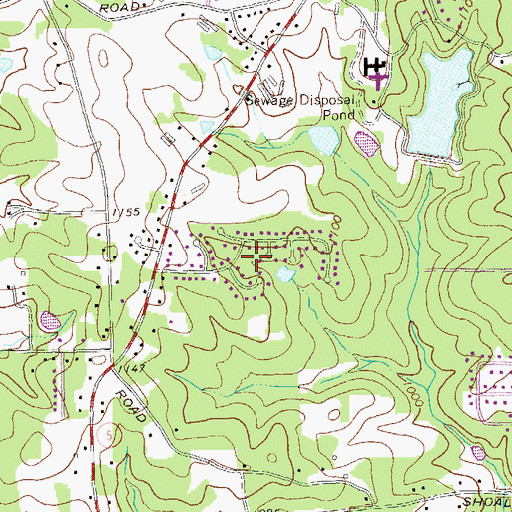 Topographic Map of Laurel Heights, GA