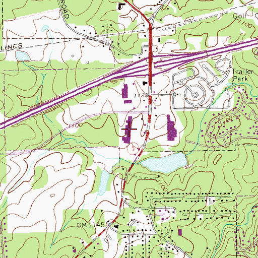 Topographic Map of Market Square Shopping Center, GA