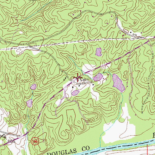 Topographic Map of McKoy Cemetery, GA