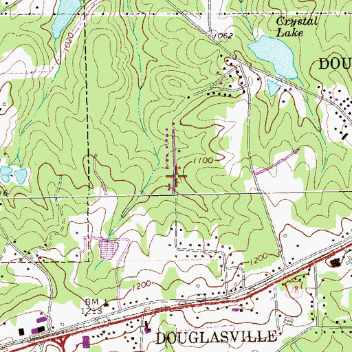 Topographic Map of Mountainview Estates, GA