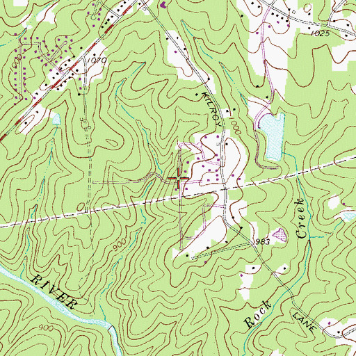 Topographic Map of Oakdale Estates, GA