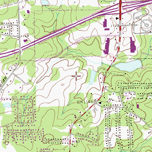Topographic Map of Park Place Shopping Center, GA