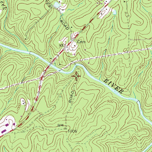 Topographic Map of Phillips Mill, GA