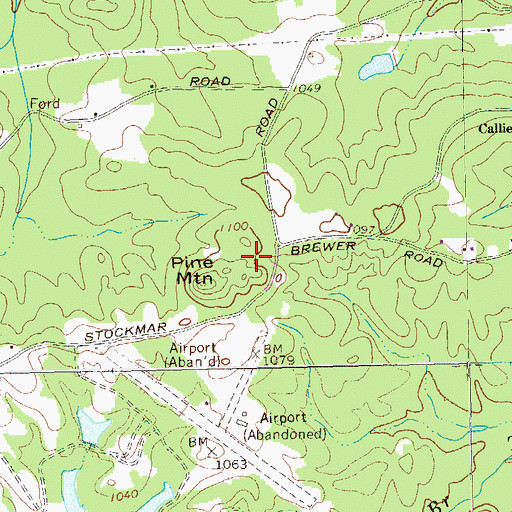 Topographic Map of Pine Mountain Mine, GA