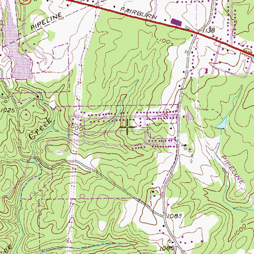 Topographic Map of Rolling Hills, GA