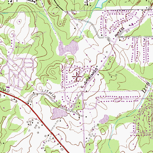 Topographic Map of South Ridge, GA