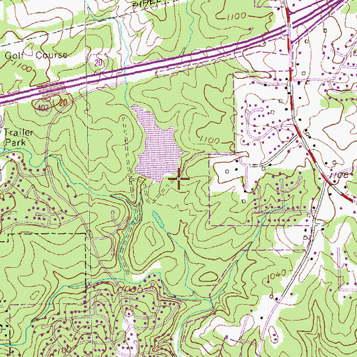 Topographic Map of Springwood Village, GA