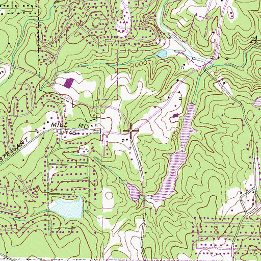 Topographic Map of Stewart Woods, GA