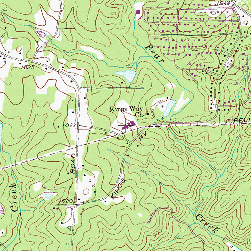 Topographic Map of Kings Way Christian School, GA