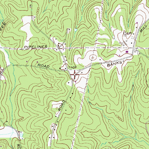 Topographic Map of The Noles Estates, GA
