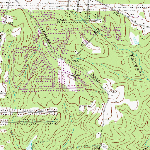 Topographic Map of The Oaks, GA
