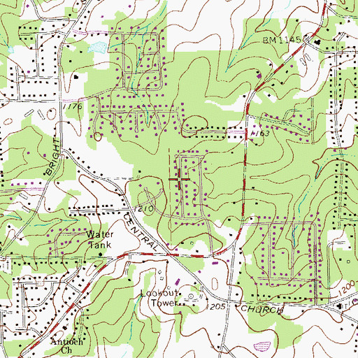 Topographic Map of Twin Pine Estates, GA
