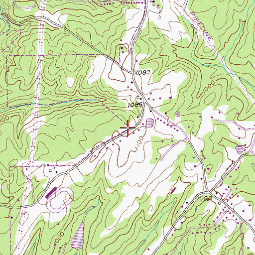Topographic Map of Warren Heights, GA