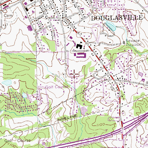 Topographic Map of Western Pines, GA
