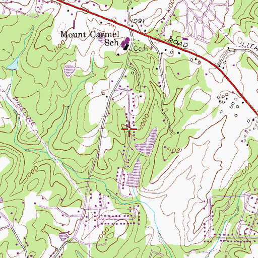 Topographic Map of Whispering Woods Estates, GA