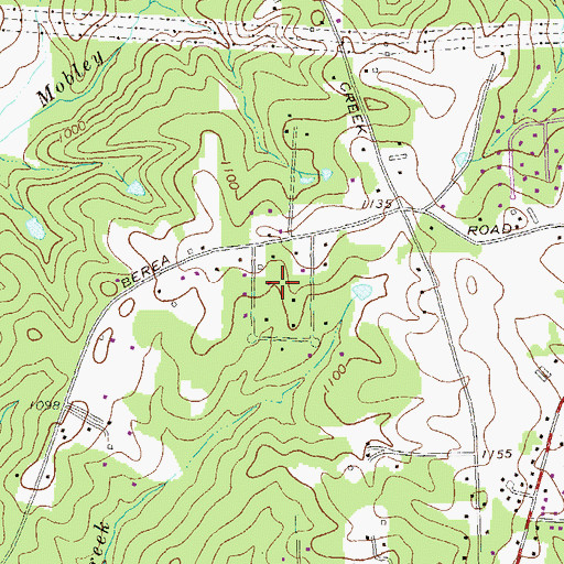 Topographic Map of White Oak Estates, GA