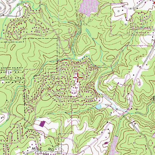 Topographic Map of Windwood Village, GA