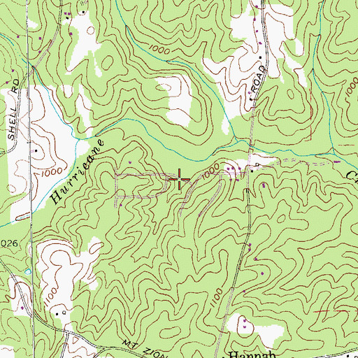 Topographic Map of Cheviot Hills, GA