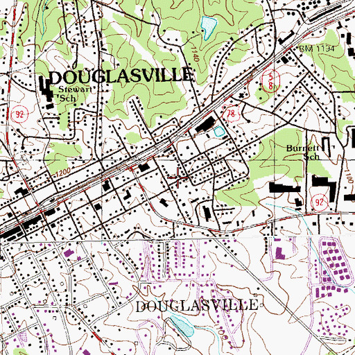 Topographic Map of Church of God, GA