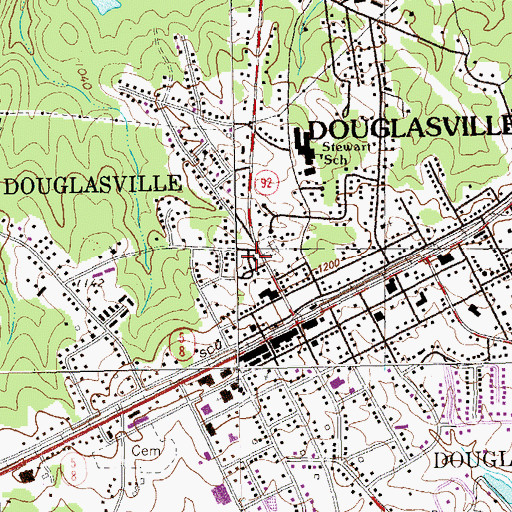 Topographic Map of Saint James Methodist Church, GA