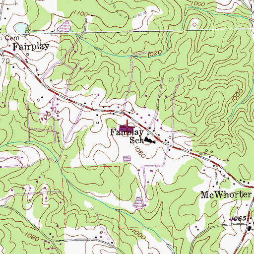 Topographic Map of South Douglas Elementary School, GA