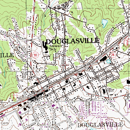 Topographic Map of Zion Hill Baptist Church, GA