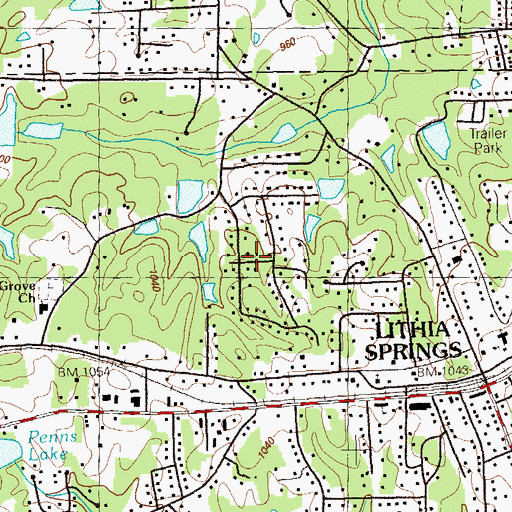Topographic Map of Anna Bella Estates, GA