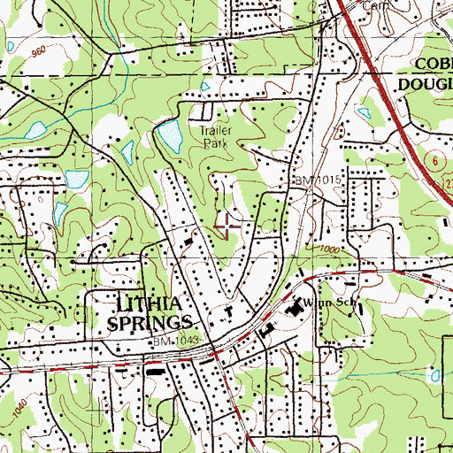 Topographic Map of Ansley Park, GA