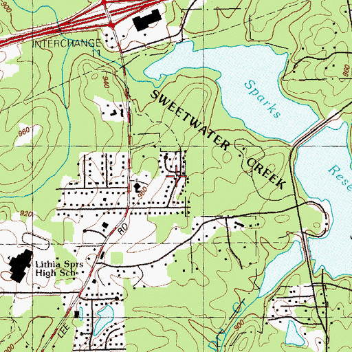 Topographic Map of Brookstone, GA