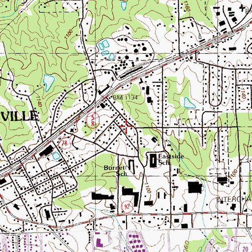 Topographic Map of Connally, GA