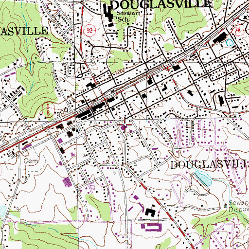 Topographic Map of Campbellton Street Post Office, GA