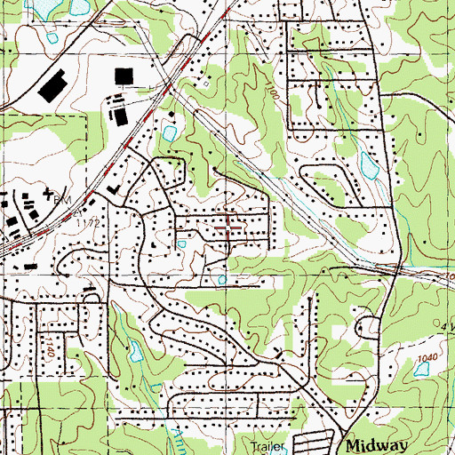 Topographic Map of English Heights, GA