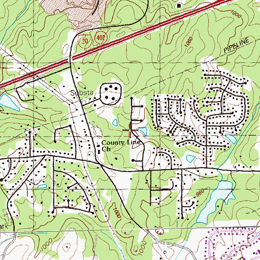 Topographic Map of Fairfax, GA