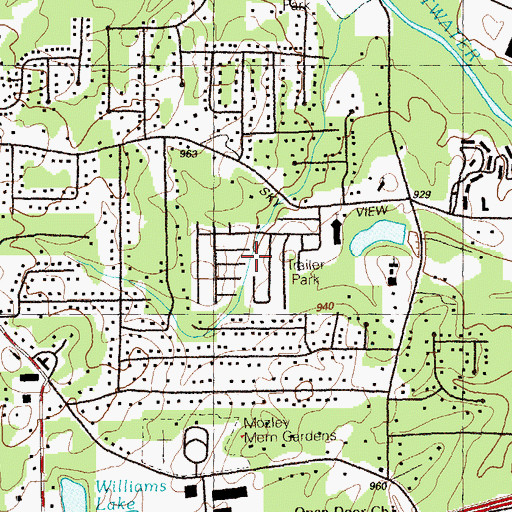 Topographic Map of Forest Acres, GA