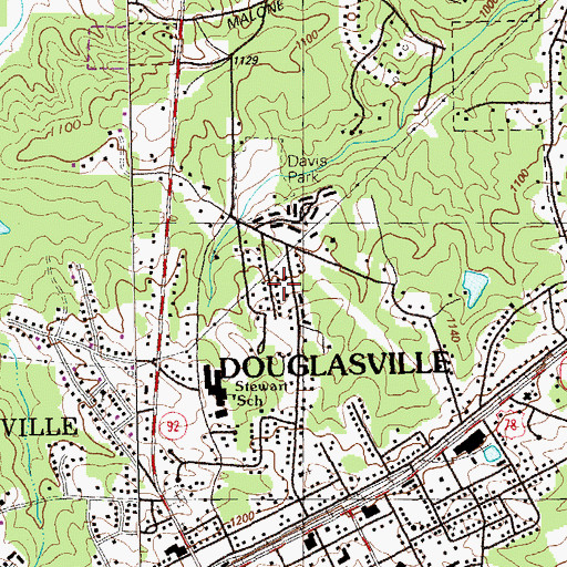 Topographic Map of Forest Heights, GA