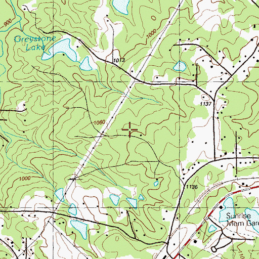 Topographic Map of Greystone Golf Course, GA